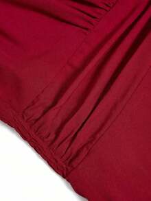 Nuevo vestido largo de estilo vintage francés elegante para primavera/verano con diseño de resort, cuello en V, sin mangas, cintura ceñida y línea A. Uso casual diario, playa, adecuado para mujeres - Burdeos - Ver 5
