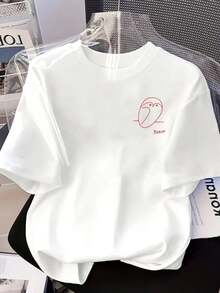 Camiseta con Estampado de Arte Abstracto de Picasso| Camiseta Casual de Manga Corta y Cuello Redondo para Mujer, Primavera y Verano, Versátil y Cómoda, Estilo Y2k - Blanco - Ver 3