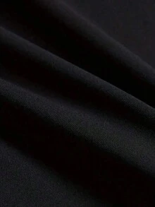 Camiseta de manga corta con estampado de letras, de moda, casual y estilo callejero, perfecta para usar en primavera y verano. - Negro - Ver 3