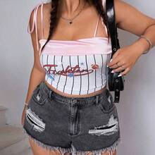 ICON Plus Size Fashion Casual Summer Versatile Distressed Denim Shorts - Gris - Ver 7
