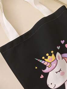 Grand sac fourre-tout en canevas pour enfants, sac de courses, sac à main, sac à bandoulière léger et doux, design imprimé motif sirène unique, sac à dos étudiant grande capacité, sac à bandoulière pour les trajets, sac de courses multifonctionnel, peut contenir des livres, léger et pliable, style classique décontracté, style mignon, un excellent choix pour les cadeaux d'anniversaire, convient à toutes les occasions. - Multicolore - Voir 2