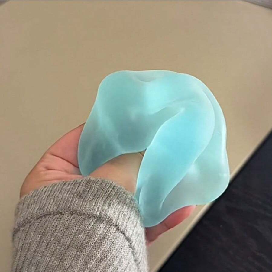 1个海洋蓝麦芽糖可塑形挤压减压玩具,柔软Q弹指尖玩具 - 彩色 - 查看 1