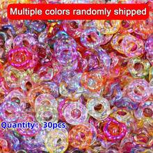 10pcs Acrylic UV Coated Colorful Beads, Hexagon Fidget Toys, Macaron Color Wavy Flower Shape, DIY Jewelry Accessories - Waves - View 36