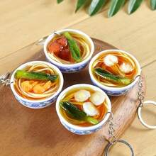 1pc/2pcs Realistic Food Bowl & Noodle Keychain, Creative Mini Food Toy Pendant, Unique Bag Charm & Small Gift - Multicolor - View 5