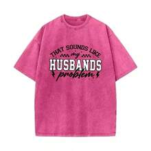 Camiseta Vintage con Humor Sarcástico 'El Problema de mi Marido', Esponjosa y Moderna, Camiseta Divertida para Parejas con Frases Graciosas, Clásica y Suave - TEE - Ver 4