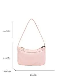 Bolso de red con flores y rosas para niña; Nuevo estilo de bolso de mano para cena; Bolso de hombro fresco y sencillo; Bolso de mano con flores - Rosa - Ver 8