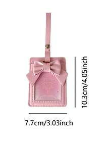 1 PC PU Bowtie Card Holder For Fan Accessories, Small Card Storage And Protection Case, 3-Inch Instant Print Display Bag Hanging Accessory - Multicolor - View 3