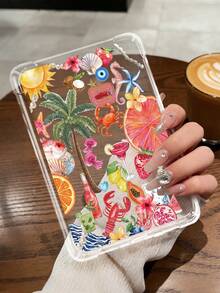 1pc Summer Ocean Element Pattern Transparent Shockproof Soft Silicone Protective Case For Kindle 11th Gen 2022/Kindle Paperwhite 12th Gen 2024/Kindle Colorsoft Signature Edition, Clara Colour/Bw/2E - Multicolor - View 3