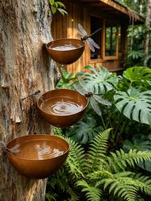 3件組復古雨水收集器套組 - 螺絲固定設計，適用於昆蟲飲水器、花園裝飾和金屬飾品 - 多色 - 查看 2