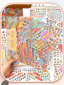 New Large Size DIY Scene Stickers, Adult Landscape Stickers, House Stickers, Scrapbooking Stickers, 3D Miniature House Micro Landscape Stickers, DIY Scrapbook Stickers, Landscape Stickers, Scenery Stickers, Notebook Stickers, Back To School - A - View 9