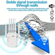 Bộ mở rộng WiFi, tăng cường tín hiệu cho gia đình, phạm vi phủ sóng rộng lên đến 9800 feet vuông và hỗ trợ 40 thiết bị, bộ tăng cường tín hiệu WiFi, bộ khuếch đại Internet, bộ mở rộng WiFi tầm xa, cài đặt nhanh - Kích thước trung bình - Phích cắm loại C của EU (220-240V) - Xem 6