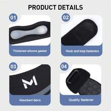 AA MASEDA 2pcs Adjustable Knee Brace With Silicone Pad, Knee Stabilizer Suitable For Fitness, Outdoor Activities And Daily Life, Unisex - Black - View 8