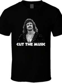 Unisex T-Shirt Made Of Pure Cotton, Ravishing Rick Rude Cut The Music Wrestling T-Shirt, Summer T-Shirt, Blouse, Basic Top, Creative Design, Outdoor Game, Cool Style, Fun Design, Ideal For Outdoor Games. - Black - View 1