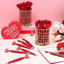 Bộ 10 chiếc, Đồ dùng học tập, Mùa tựu trường, Ngày của Mẹ, Mùa cưới, Quà tặng liên hoan âm nhạc, Bút bi hình trái tim ngày Valentine, Bút bi màu trung tính - Tròn - Xem 3