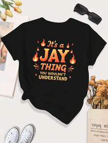 [Print Design]Jay Thing Fiery Theme Large Size Women's Casual Sports T-Shirt[Suitable For Leisure And Sports Activities] - Multicolor - View 1