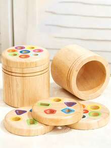 Wooden 6 In 1 Multifunctional Color Sorting Cups - Vibrant Rainbow Blocks, Counting & Color Recognition Game, Ideal For Birthdays & Christmas Gifts, Educational Toy|Playful Design|Durable Wooden Construction, Colorful Building Blocks - Multicolor - View 4