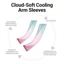 Unisex Lightweight UV Protection Cooling Arm Sleeves, Elastic Long Sleeve With Sun-Blocking And Cooling Functions, Suitable For Cycling, Sports, Outdoor Activities And Summer Use - A - View 4