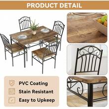 Dining Table & Chair Sets - Brown - View 3