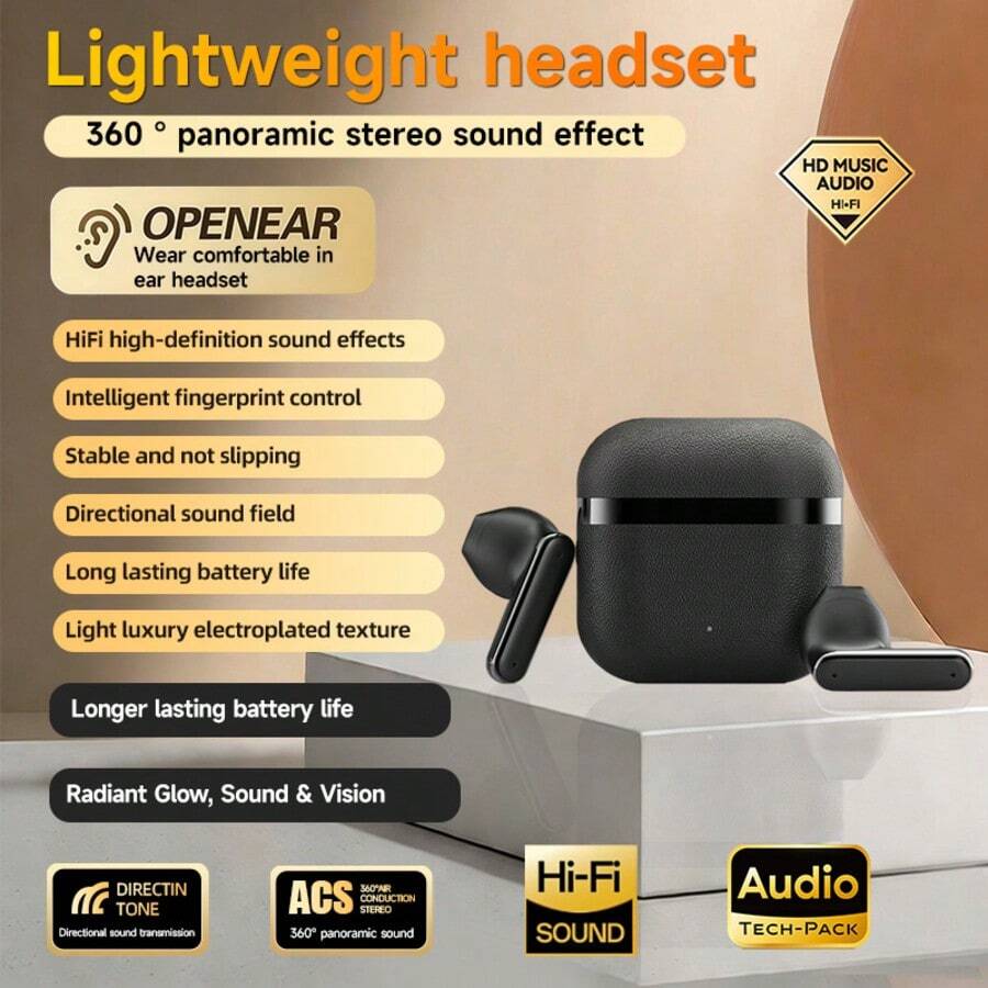 New Senyang 2026 New Style True Wireless Clip-On Sports Bluetooth Headset Music Hanging Bluetooth Earpods Video Comfortable TWS HIFI Dolby Bass Stereo HD Calling Earphones Adapted For Android For Iphone Cellphone Gaming Earpieces Couples Business Smart Headphones For Gift