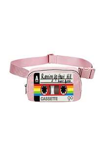 Vintage Cassette Tape Print Crossbody Chest Bag Retro Fanny Pack Adjustable Strap Waist Bag Small Sling Bag Mini Shoulder Bag For Women Men Unisex, Lightweight Zipper Pouch For Phone Wallet Keys, Streetwear Y2K Hip Hop Style Bag For Running Travel Gym Festival Daily Casual Use - Multicolor - View 12