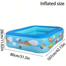 Inflatable Swimming Pool, Made Of PVC Material, Multi-Layer Leak-Proof Design, Stable Support To Prevent Deformation, Large Capacity Space For Carefree Swimming, Enjoy Cooling Fun Anytime Anywhere At Home, No Need To Travel Far, Suitable For Outdoor And Indoor Use, Can Play Water In Small Spaces Like Yard, Balcony, Backyard, Beach, Easy To Inflate, Deflate And Store - Multicolor - View 3