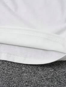 Camiseta Casual con Letras de Nueva York, Conjunto de 1 Pieza, Estilo Holgado de Cuello Redondo y Manga Corta para Mujer, Nueva Colección de Verano - Blanco - Ver 4