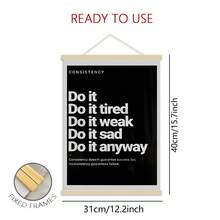 1pc Motivational Canvas Wall Art - "Take Action" Perseverance Poster, Black Background White Text, Frameless, Suitable For Home, Office, Gym Or Workspace Decor, Wall Art Poster, Perfect Room Decoration - Multicolor - View 16