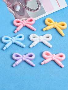 20/50/100 chiếc nơ chấm bi hoạt hình, phụ kiện trang sức thủ công DIY, chất liệu nhựa màu kem. - Cây cung - Xem 3