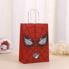 Marvel 12 túi giấy đựng dim sum chủ đề Người Nhện, in hình mặt nạ siêu anh hùng và mạng nhện, bền chắc với quai xách, thích hợp làm quà tặng trong các bữa tiệc. - Nhiều màu - Xem 3
