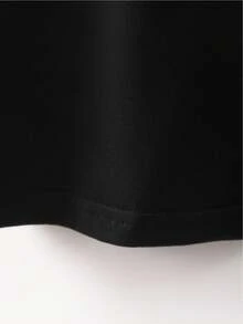 Elegant, Lightweight, Luxurious, And High-End Style Clothing! Women's Printed T-Shirt - Women's Design Printed With Pearls And Crystals | Lightweight, Luxurious, And Beautiful Everyday Wear | Soft And Breathable Fabric, Casual Short-Sleeved Round-Neck Top For Spring And Summer - 新黑色 - 查看 4