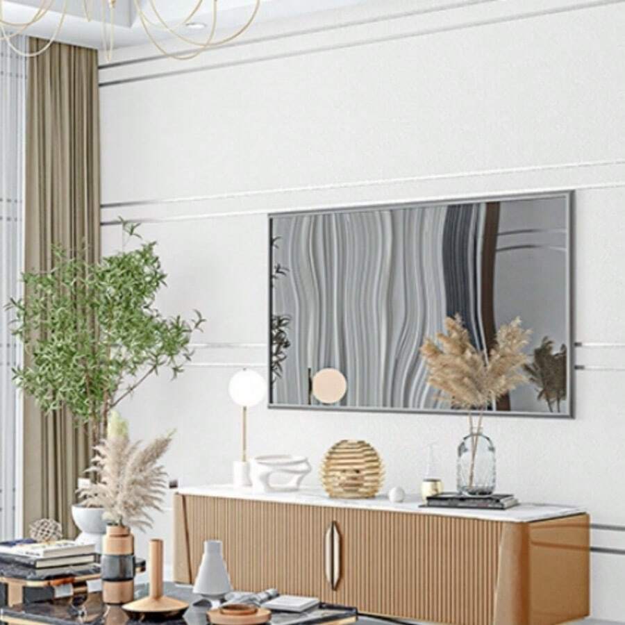 1 Roll Luxury 3D Embossed Wallpaper - Geometric Striped Pattern, Thickened Texture, Easy Installation, Durable - Suitable For Bedroom, Living Room, TV Background And Home Decor In Various Colors - E - View 1