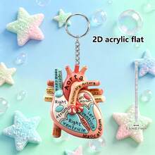 1 pezzo Portachiavi piatto in acrilico 2D | Accessorio di moda elegante e compatto | Perfetto regalo creativo per decorare borse, portachiavi, interni auto | Idea regalo per compleanni, Natale, feste per amici e famiglia - portachiavi - Visualizzare 3