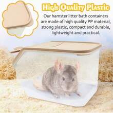 Hộp tắm cát cho chuột hamster, nhà vệ sinh đa năng cho thú cưng nhỏ kèm xẻng xúc, thiết kế trong suốt, lý tưởng cho chuột hamster lùn và chuột gerbil, giúp giữ lồng sạch sẽ và khô ráo. Quà tặng Giáng sinh, Halloween, Lễ Phục sinh, Lễ Tạ ơn, các dịp lễ hội. - Nhiều màu - Xem 1