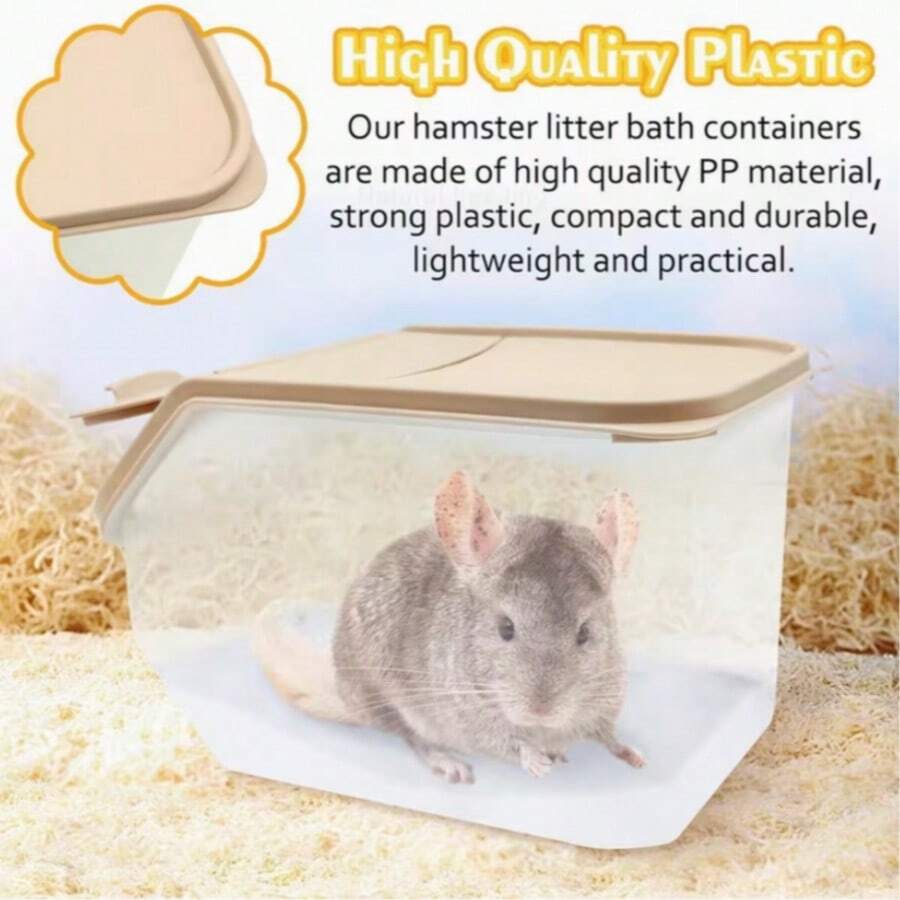 Hộp tắm cát cho chuột hamster, nhà vệ sinh đa năng cho thú cưng nhỏ kèm xẻng xúc, thiết kế trong suốt, lý tưởng cho chuột hamster lùn và chuột gerbil, giúp giữ lồng sạch sẽ và khô ráo. Quà tặng Giáng sinh, Halloween, Lễ Phục sinh, Lễ Tạ ơn, các dịp lễ hội. - Nhiều màu - Xem 1