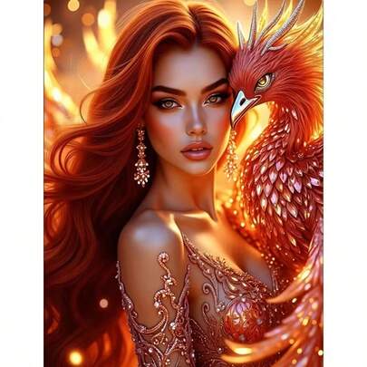 1pc [30*40cm/11.8*15.7in]5D Acrylic Diamond Painting Kit, Beautiful Woman Pattern, Suitable For Adult Beginners DIY Mosaic Diamond Art, Full Drill Handmade DIY Diamond Painting, Applicable For Living Room, Bedroom, Office Wall Decor Hanging Painting, Surprise Art Home Decor Gift For Family And Friends, Frameless