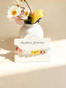 Bracelet à perles de cristal, bracelet extensible en pierre naturelle irrégulière, bracelet chaîne ajustable en cristal de guérison des chakras, bijoux de mode bohème colorés à perles pour femmes - Multicolore - Voir 7