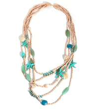 1 chiếc vòng cổ dài nhiều lớp đính hạt hình sao biển và vỏ sò giả bằng acrylic theo phong cách Bohemian Ocean Holiday, thích hợp cho phụ nữ đi nghỉ mát ở bãi biển, chụp ảnh, hoặc phối đồ. - Dây chuyền hình sao biển dài X-1672 - Xem 8