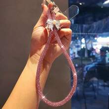 1 buah Tali Gantungan Ponsel Kristal dengan Hiasan Pita Berlian Imitasi, Aksesori Fashion Mewah untuk Wanita, Tali Gantung Ponsel yang Dapat Dilepas, Aksesori Fashion dengan Klip untuk Kamera CCD - Pita Mutiara - View 19