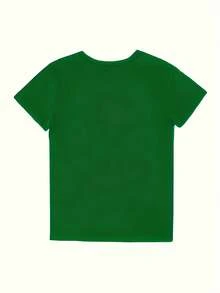 1 pieza - Camiseta de talla grande para mujer con diseño de la bandera patriótica estadounidense - Roja con estrellas blancas y azules, cuello redondo suave, manga corta, top cómodo para atuendos casuales, lavable a máquina, para usar en todas las estaciones, ropa festiva y para el día a día. |   Diseño Patriótico |   Tela duradera, ropa con la bandera estadounidense, 180g, 100% algodón - Verde - Ver 2