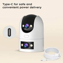 Cámara de con doble lente y doble luz de 1440P 5G WiFi, iluminación de brillo mejorado, uso en interiores/exteriores, WiFi de 5GHz, detección de movimiento de doble pantalla, visión nocturna a todo color, audio bidireccional, clasificación IP66 para exteriores, alarma automática, control remoto por aplicación, compatible con tarjeta SD y almacenamiento en la nube, cámara para bebés y de calles - En blanco y negro - Ver 11