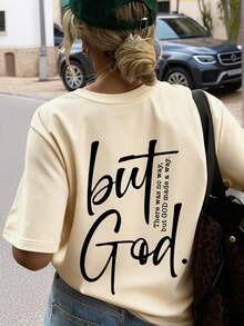 Camiseta Vintage para Mujer, Estilo Casual de Vacaciones, Holgada, con Estampado de Lema, Cuello Redondo y Manga Corta, Nueva para el Verano. Adecuado para correr, pasar el rato en casa, reuniones, fiestas y otras ocasiones. Adecuado para el Día de San Valentín, la temporada de regreso a clases, el Día del Maestro y otras festividades. Camiseta de manga corta con estampado de letras, suave, holgada y cómoda, estilo urbano de alta gama, informal, versátil y a la moda. - Albaricoque - Ver 3