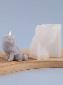 1个硅胶模具，用于制作3D招财猫蜡烛 - A-白色 - 查看 2