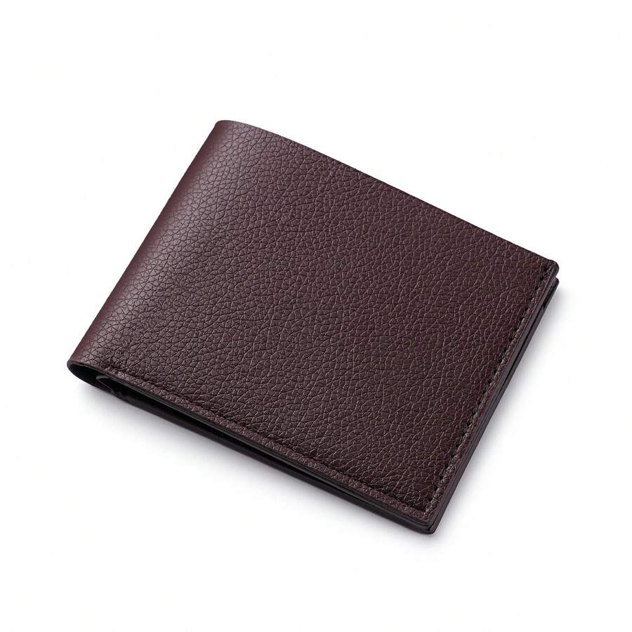 Men's Short Wallet Fashionable Simple Business Bag - DE90 Coffee Color - View 1