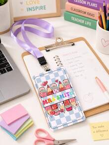 Personalized ID Badge Holder Custom Name Teacher Badge Holder Customizable With Name And Design Featuring Colorful Classroom Style Suitable For School Office Daily Wear Work ID Display Back To School Appreciation Gift A Gift For Educators Friends And Family,Id Holder,Back To School Gift,Custom Id Holders,School Supplies,Office Decoration,Back To School Gift,Storage Bag,A Gift For The Teacher,Gift For Her - Multicolor - View 8