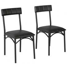 Metal And Wood Rectangular Table With 4 Upholstered Chairs,5 Piece Dining Table Set - Juego de dos sillas de comedor - Ver 1