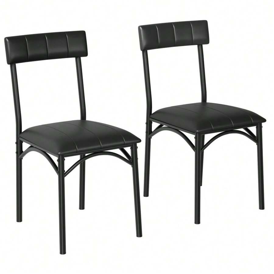 Metal And Wood Rectangular Table With 4 Upholstered Chairs,5 Piece Dining Table Set - Juego de dos sillas de comedor - Ver 1