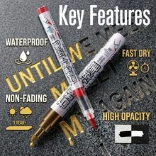1pc Stone Monument Restoration Marking Pen, Gold/Red/Green/Black Color Marker Pen, Quick Drying & Fade Resistant - Paint Pen - View 7