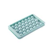 1pc 33-Cavity Blue Round Ice Cube Tray With Lid, Ice Ball Maker For Home Refrigerator, Suitable For Household & Office Use - Blue - View 6