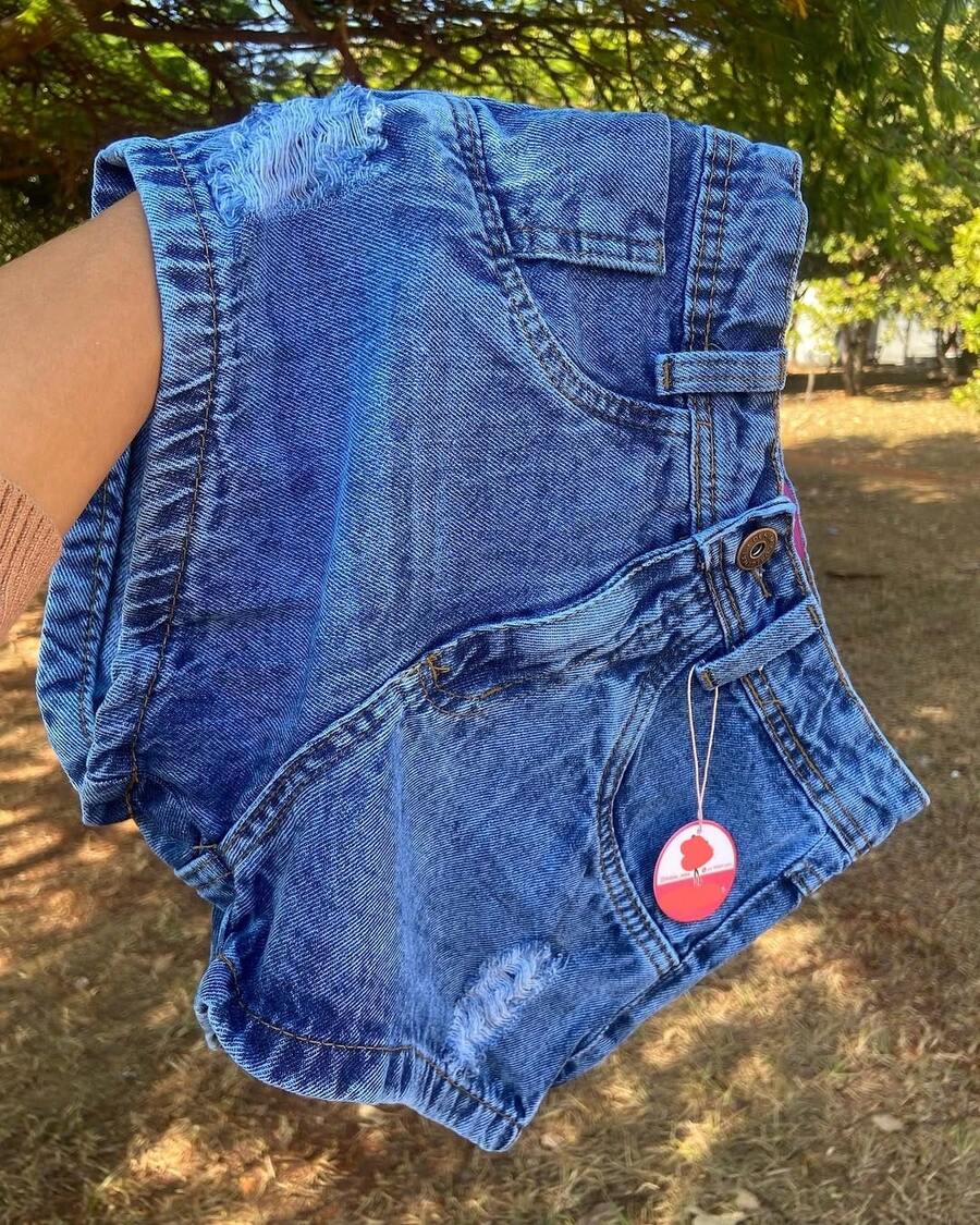 Basic Black And Gray Denim Shorts - Màu xanh dừa cạn - Xem 1
