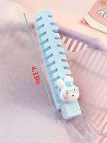 New Rabbit Shaped Foldable Comb, Cute Compact Portable Hair Brush For Students, Women Hair Massage Comb - Multicolor - View 2